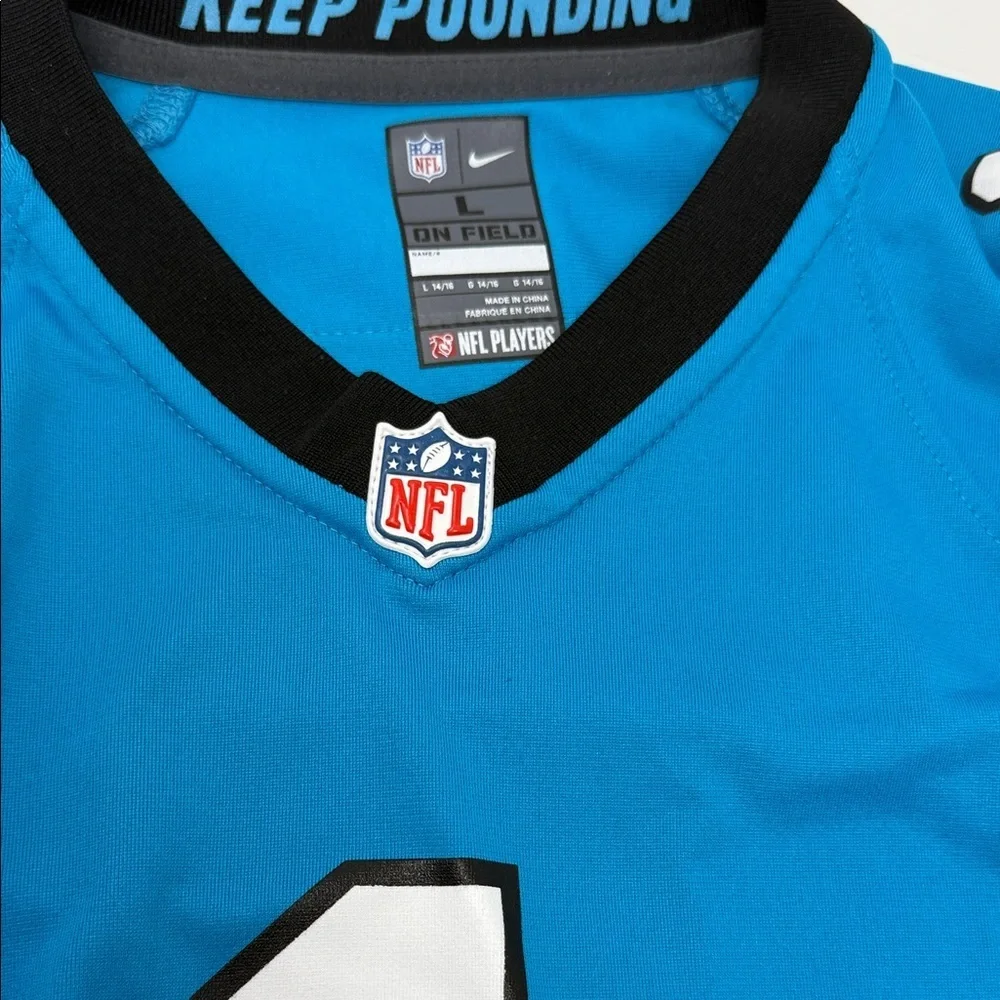 Kid’s Nike NFL Carolina Panthers Football Jersey  Cam Newton #1 size L 14-16
